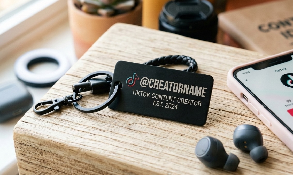 Black TikTok creator keychain